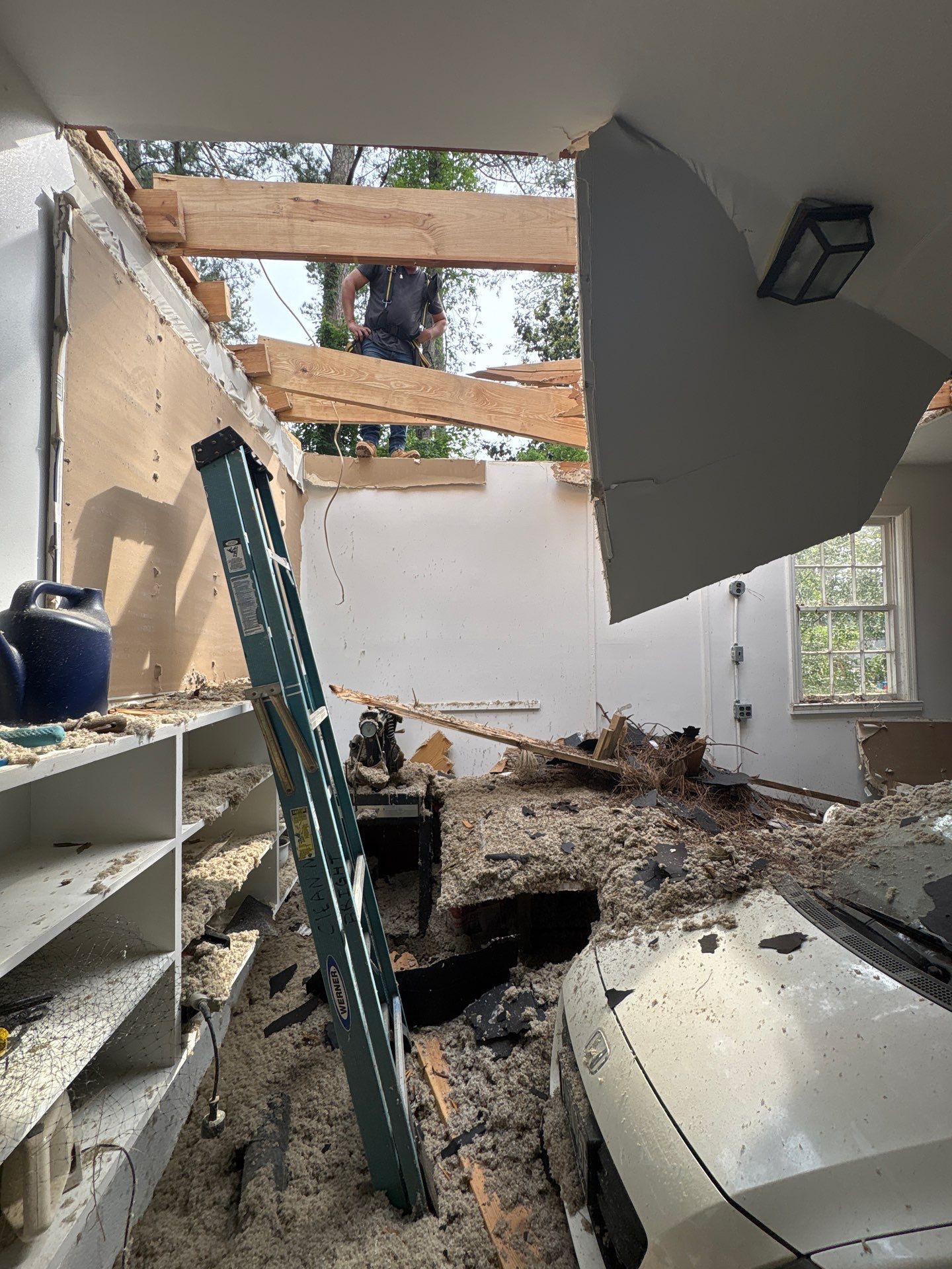 Storm damage roof repair by licensed contractor in North Metro Atlanta  hail and wind damage restoration